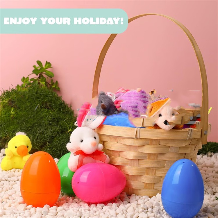 12/24/36 Pcs Prefilled Easter Eggs, Filled with Plush Animal Toys